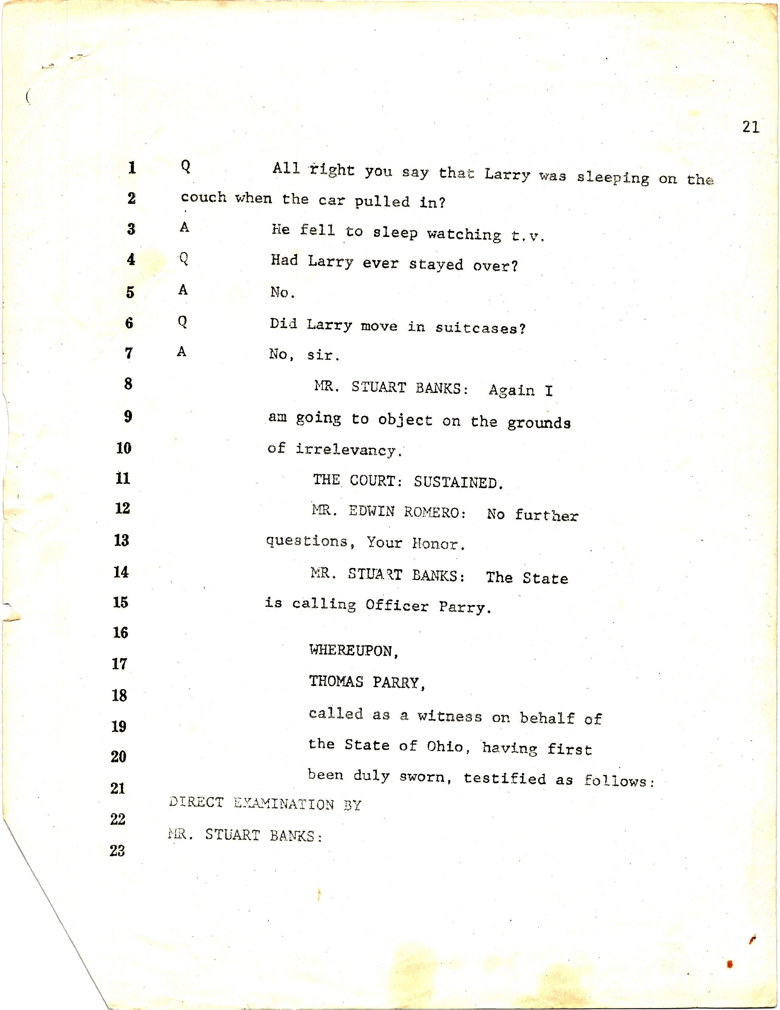 Court Transcript Case number 81cr1909 and 81cr1910 pg21