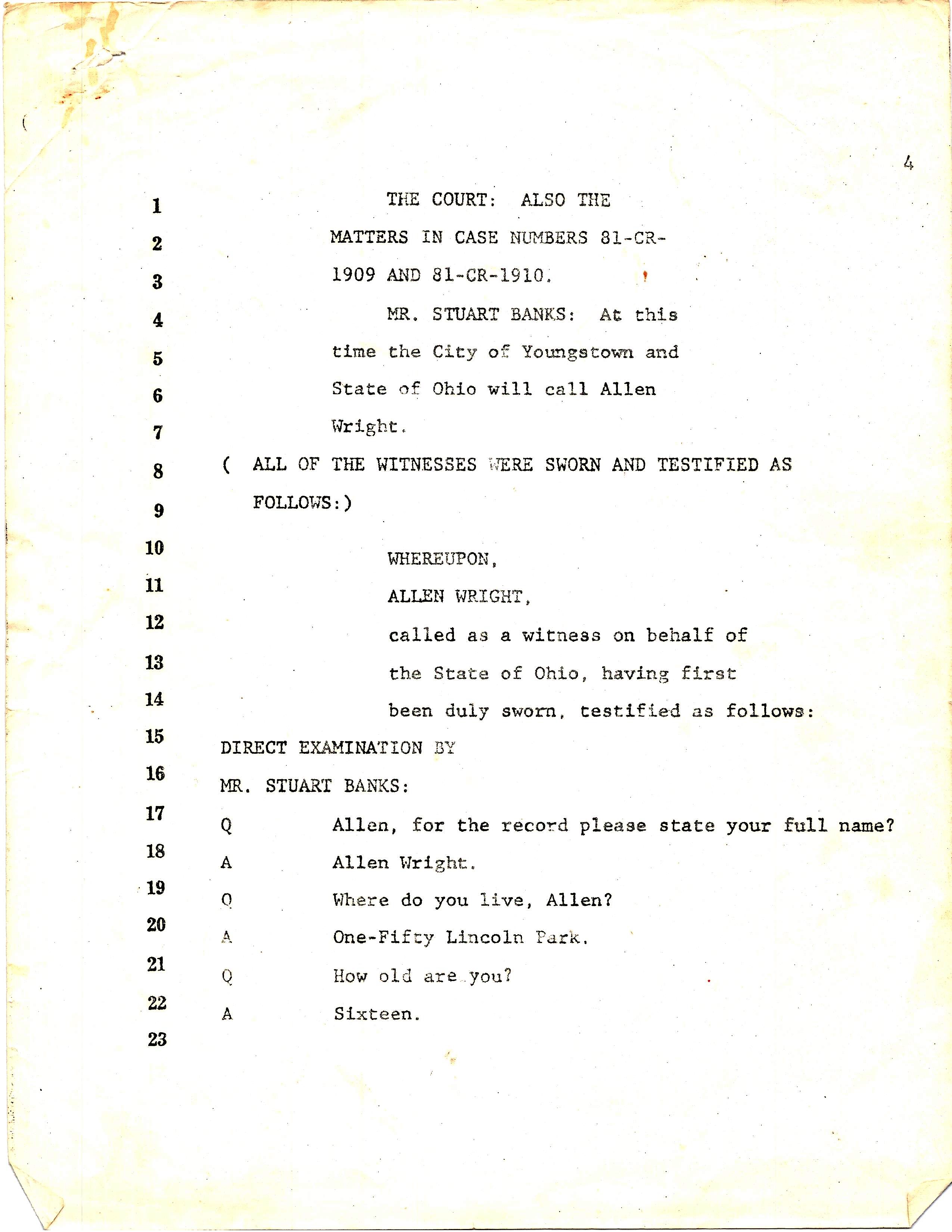 Court Transcript Case number 81cr1909 and 81cr1910 pg4